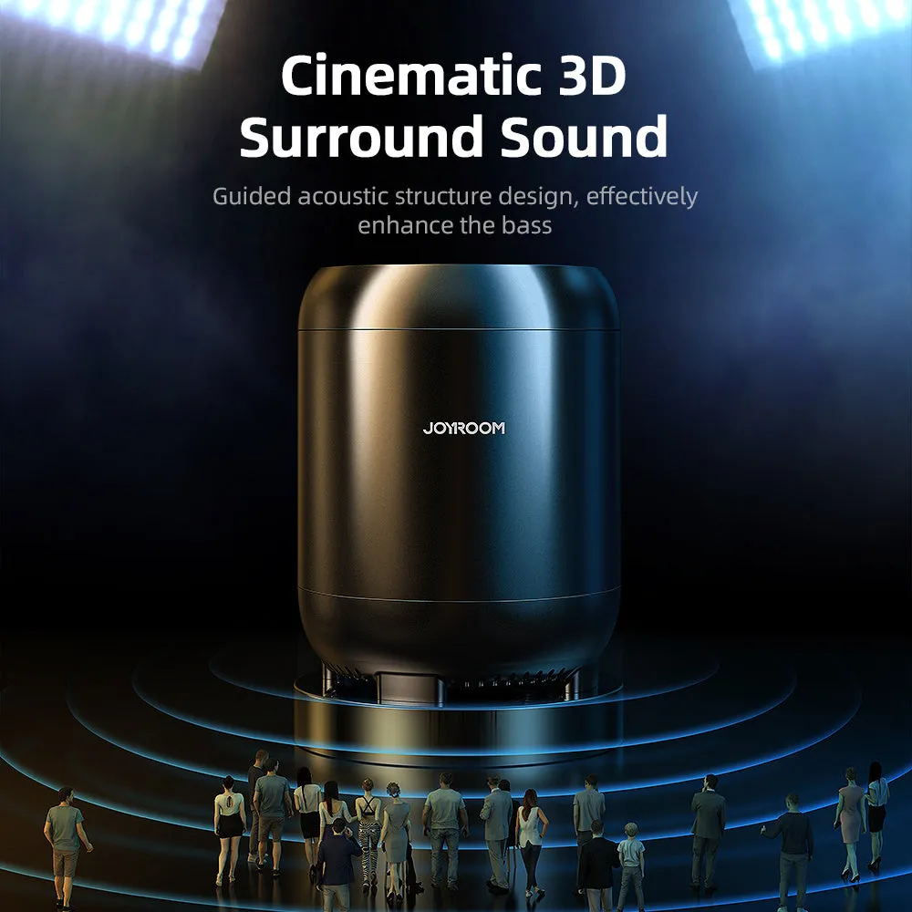 Home small portable outdoor 3D ring audio Bluetooth speaker in black with 5W output and 2200mAh battery