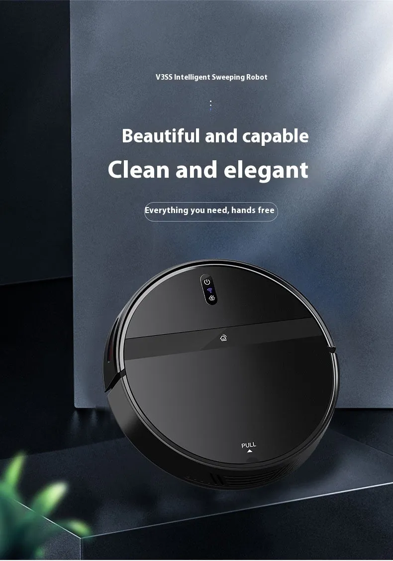 Automatic intelligent sweeping robot in black and white, with brushless motor, 600ml capacity, 320x320x78mm size