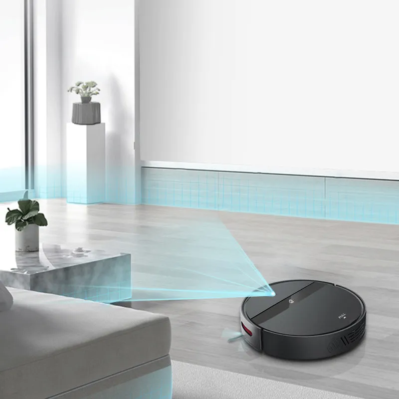 Automatic intelligent sweeping robot in black and white, with brushless motor, 600ml capacity, 320x320x78mm size