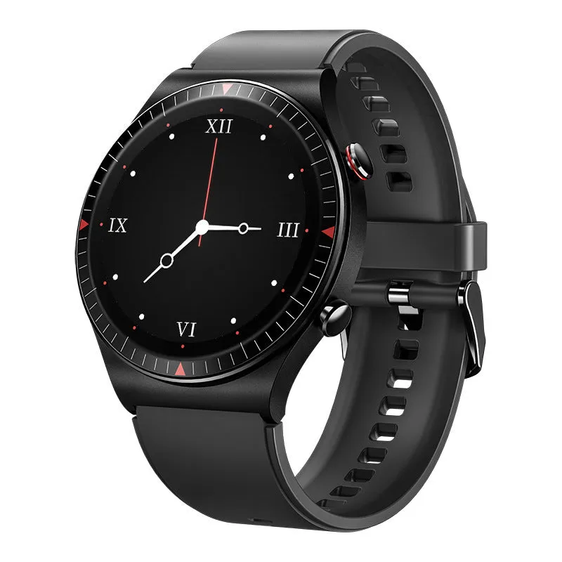 Music Recording Bluetooth Call Smart Watch with 1.28 Inch Touch Screen, 4G Memory, 260mAh Battery, TPU and Silicone Wristband for Business, Adults, Elderly, Black and White, Health Monitoring and Sleep Analysis Compatible with Android and iOS Platforms