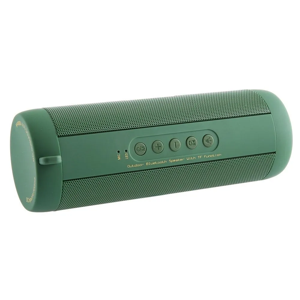 Outdoor Bluetooth speaker in black with 40mm driver, 10-hour battery, and V5.0 connectivity