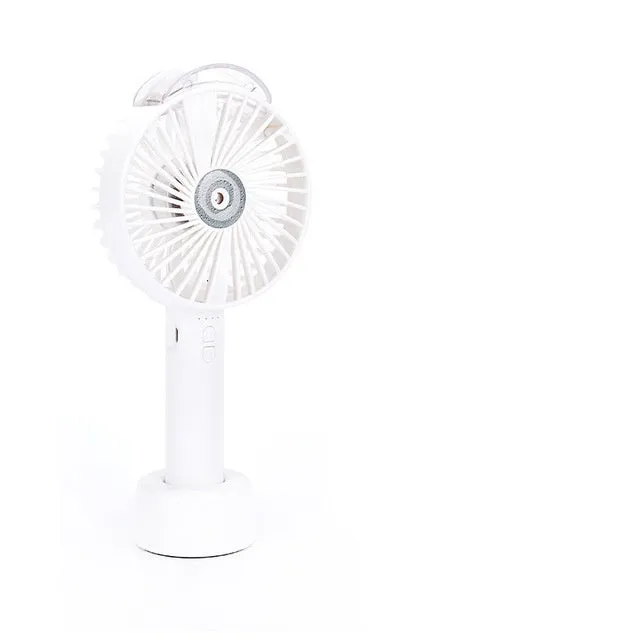 i9 Nano Water Fan USB handheld fan with rechargeable battery and water bottle in blue colour