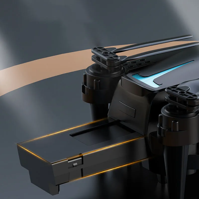 4K HD quadcopter with dual cameras, plastic body under 30cm, GPS return and headless mode features