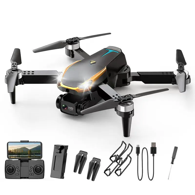 4K HD quadcopter with dual cameras, plastic body under 30cm, GPS return and headless mode features