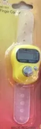 Electronic finger counter ring in black with digital display for knitting crochet and sewing tally