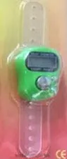 Electronic finger counter ring in black with digital display for knitting crochet and sewing tally