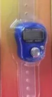 Electronic finger counter ring in black with digital display for knitting crochet and sewing tally