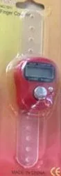 Electronic finger counter ring in black with digital display for knitting crochet and sewing tally