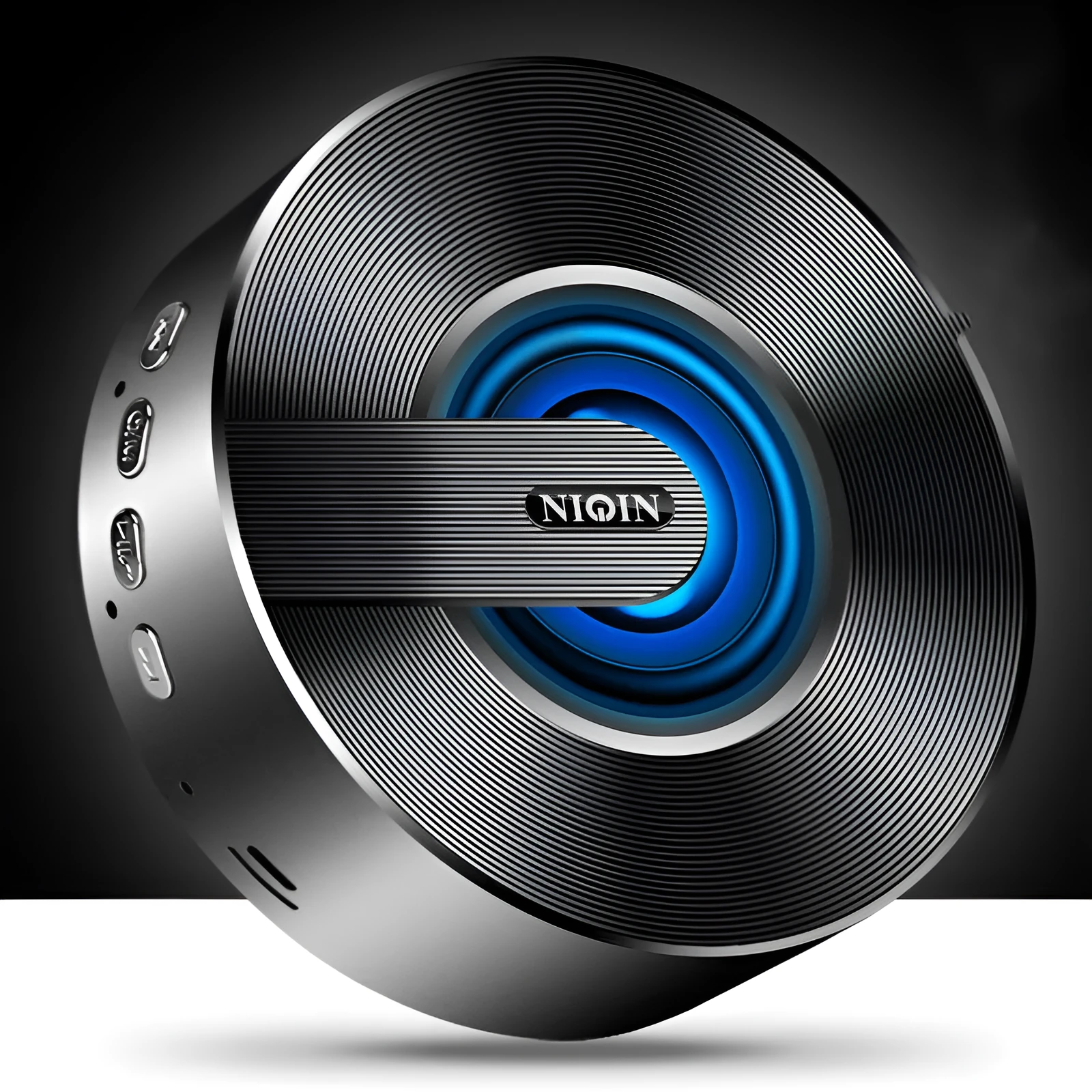 Liqin wireless speaker in black with compact design and 3.5mm audio jack