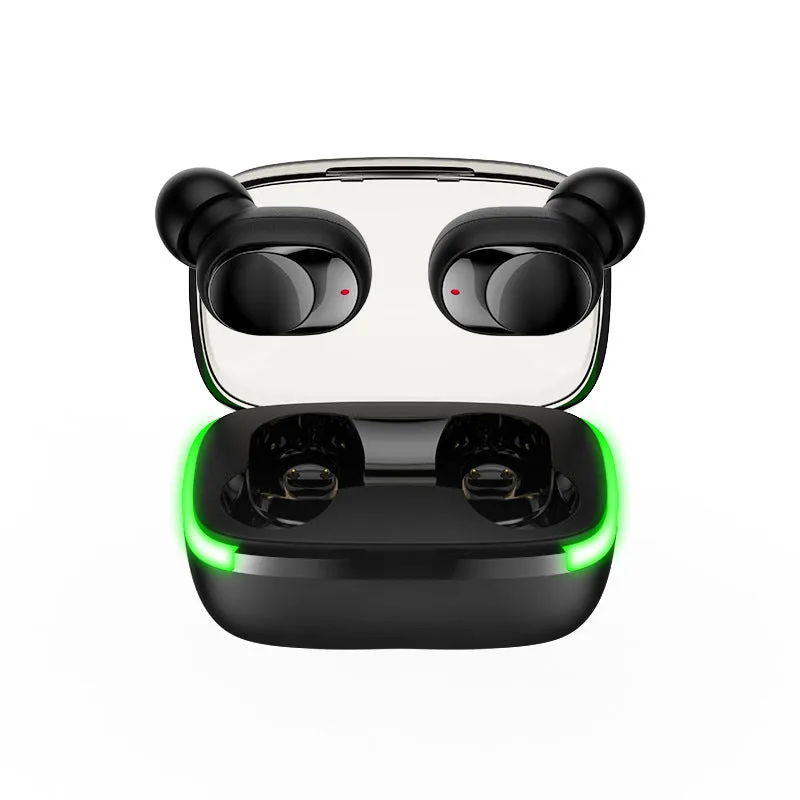 Touch Sports waterproof digital display true wireless headphones in Black with earbuds