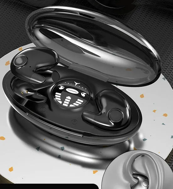 Dual stereo sleep Bluetooth headset wireless in black MD538 with charging compartment