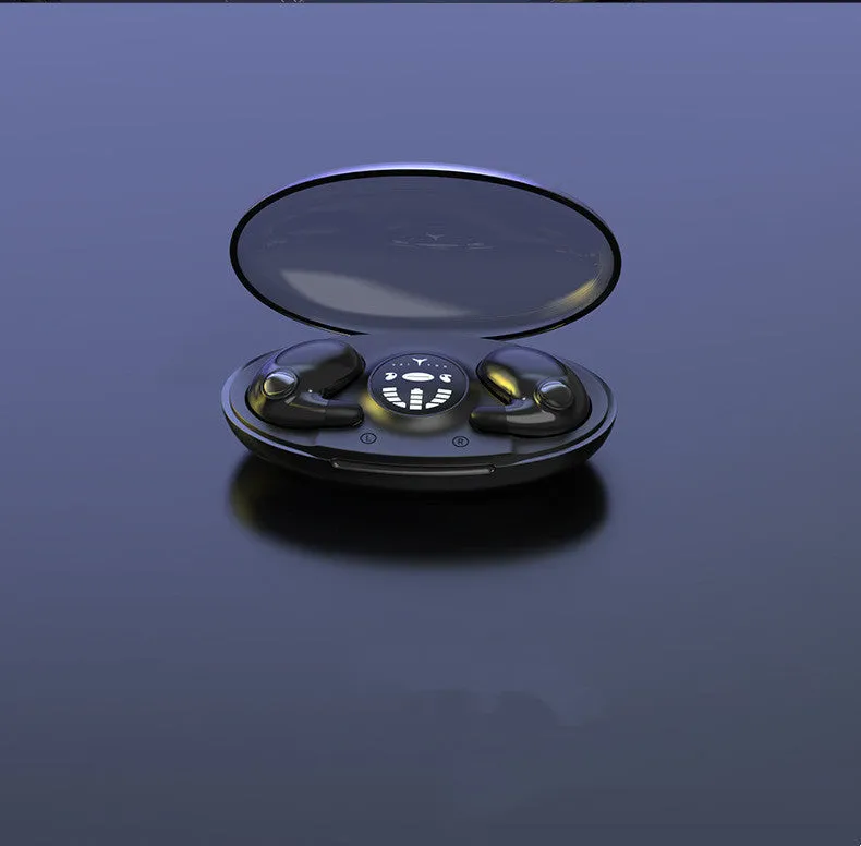 Dual stereo sleep Bluetooth headset wireless in black MD538 with charging compartment
