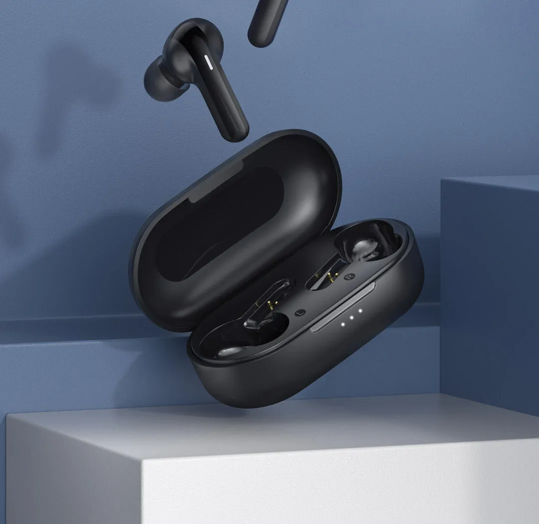 GT3 true wireless Bluetooth in-ear sports headphones in black with charging case