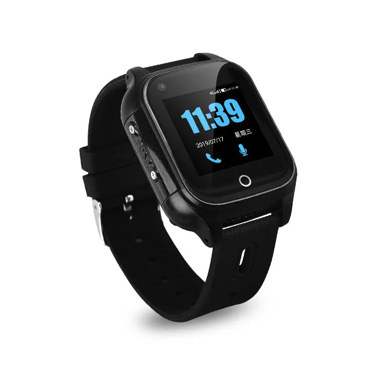 4G Netcom student smart watch with 1.30-inch IPS HD screen, PC ABS body, touch operation, wrist strap, in black/pink/purple