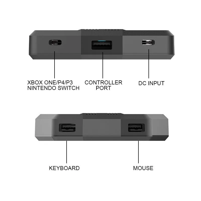 Black host keyboard and mouse converter for PS4, Xbox One, PS3, Xbox 360, ABS plastic, 18x11.5x2.5cm packing size