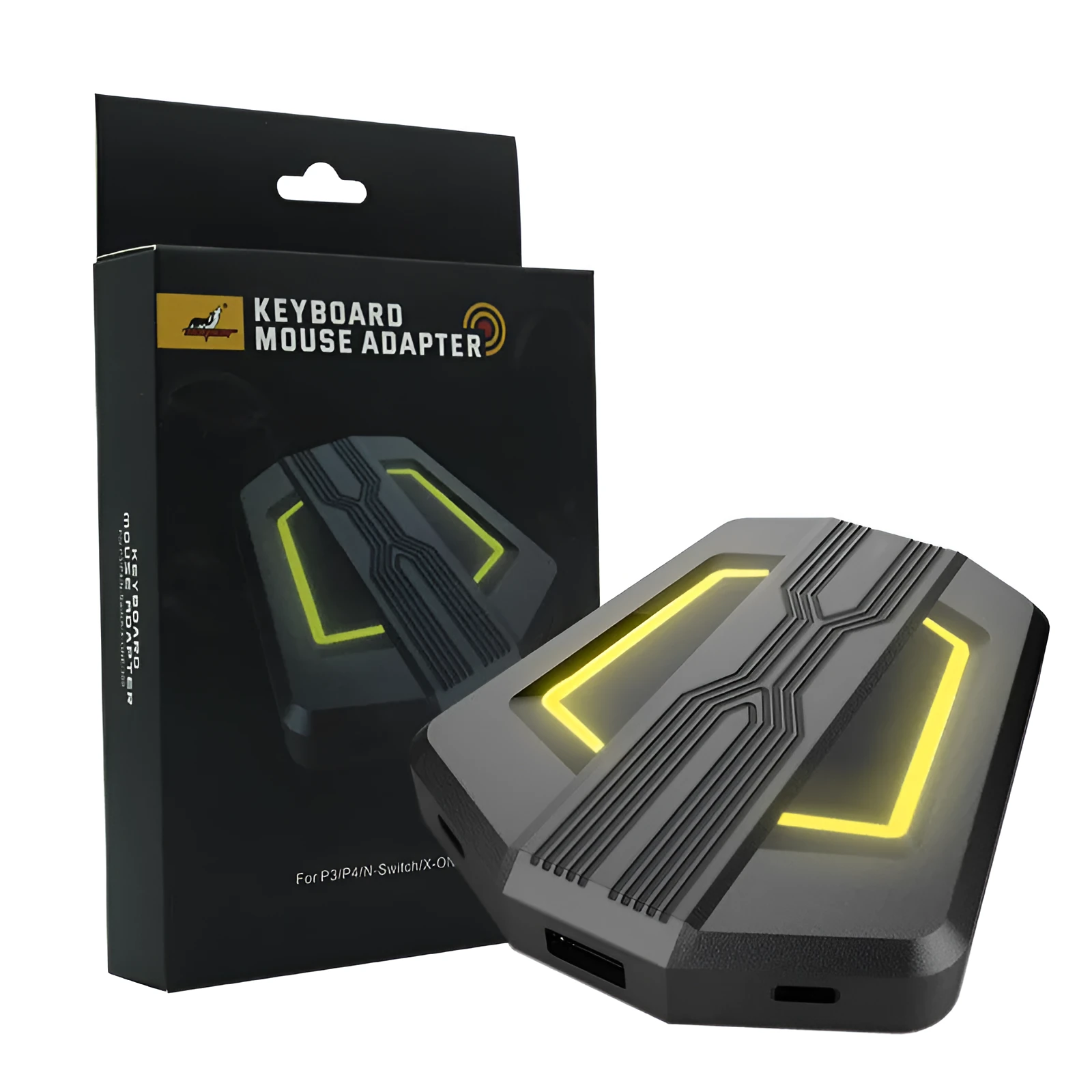 Black host keyboard and mouse converter for PS4, Xbox One, PS3, Xbox 360, ABS plastic, 18x11.5x2.5cm packing size
