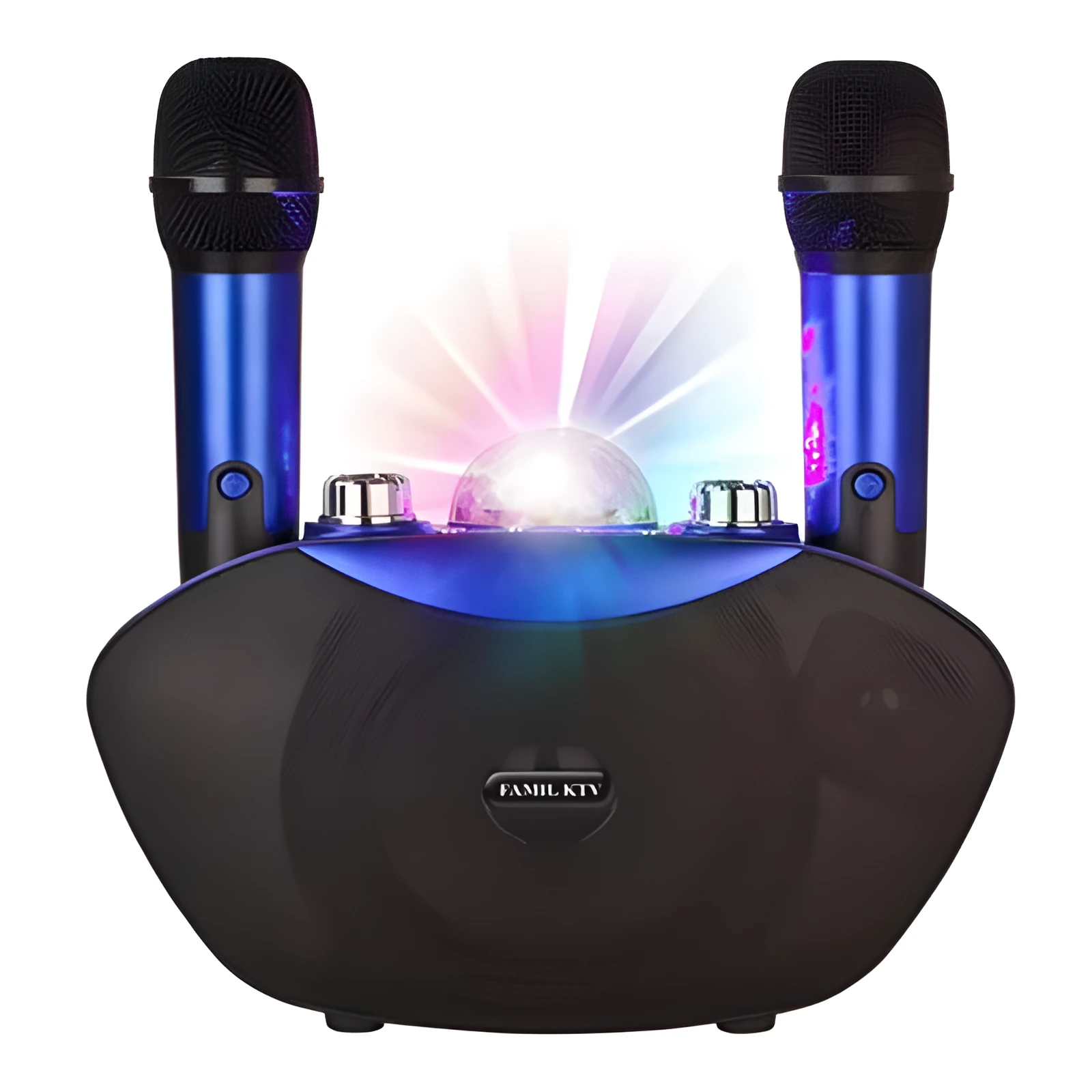 Family KTV microphone with USB power and 32GB storage in black plastic shell