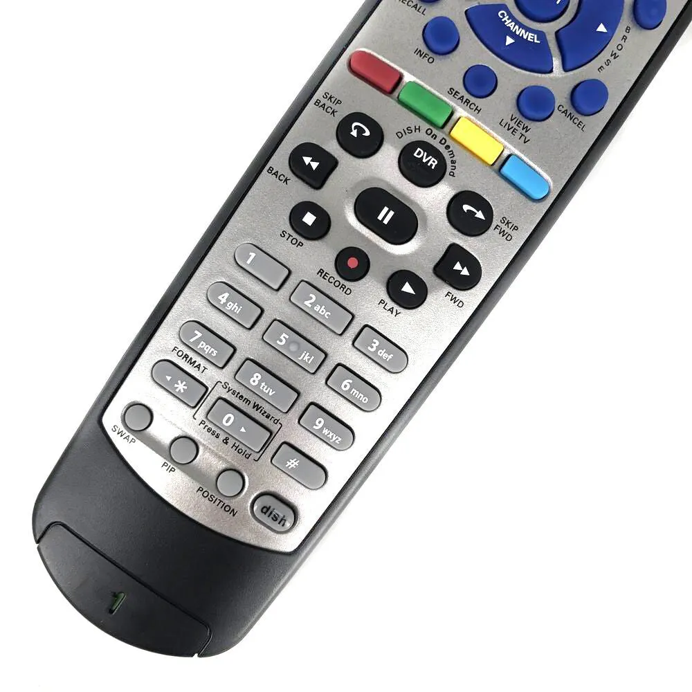 Black flat universal remote control for DISH Network satellite receiver code 20.1