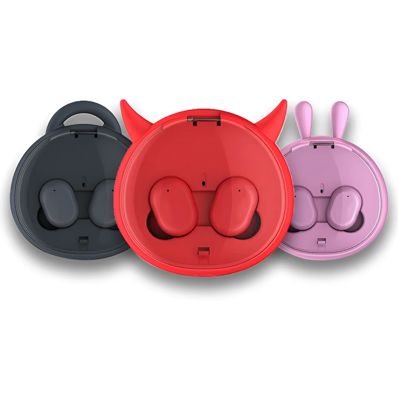 Wireless Bluetooth headset 5.0 stereo earplugs in black pink red with battery display