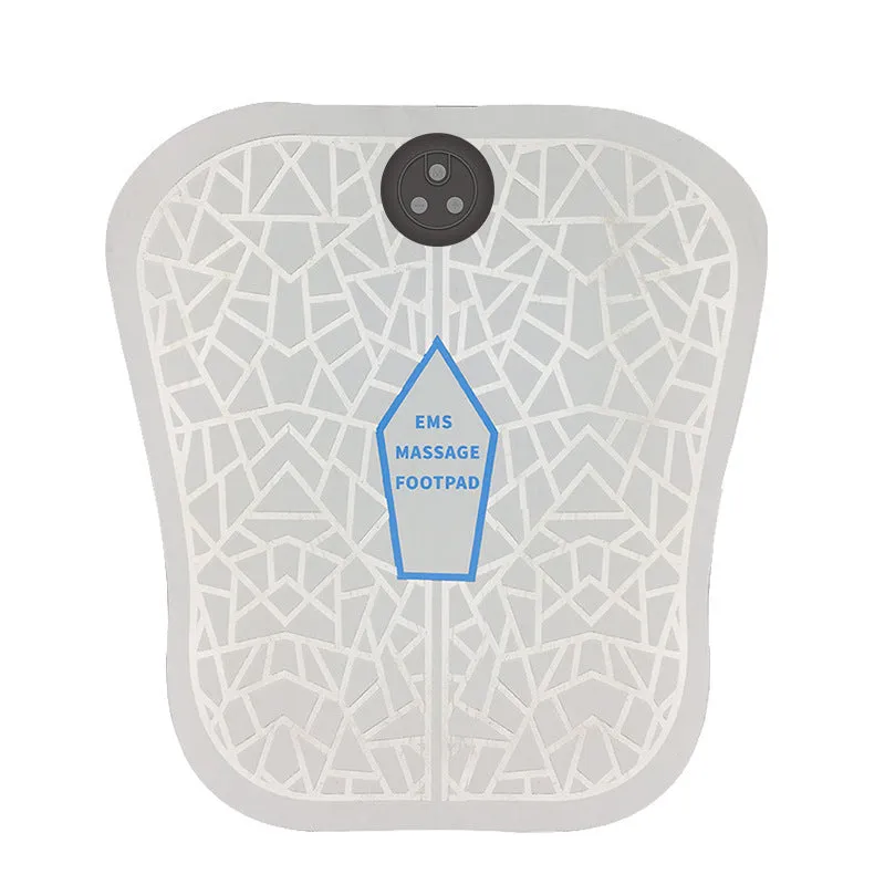 USB rechargeable EMS foot massager mat with wireless remote control, 6 vibration modes, and 10 adjustable intensity levels