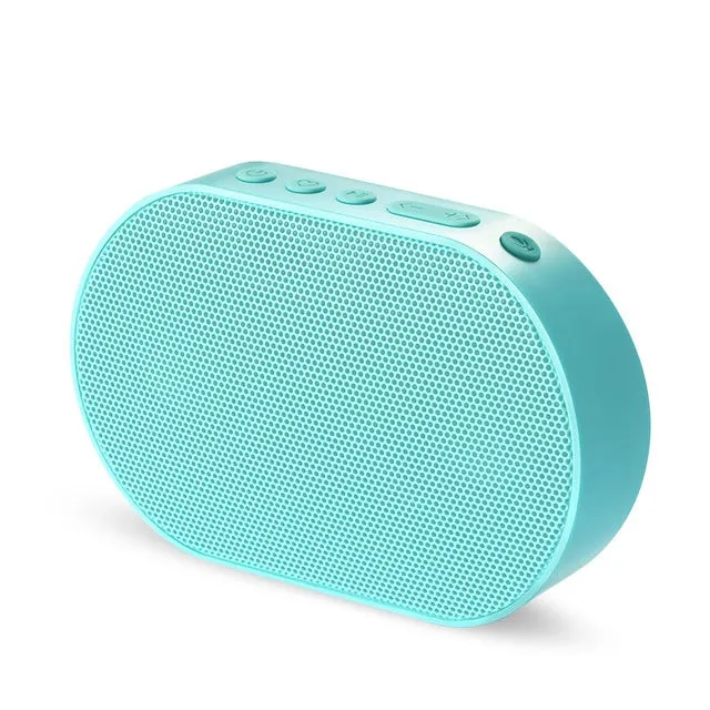 Smart WiFi speaker in white with 2.0 channel stereo and built-in battery