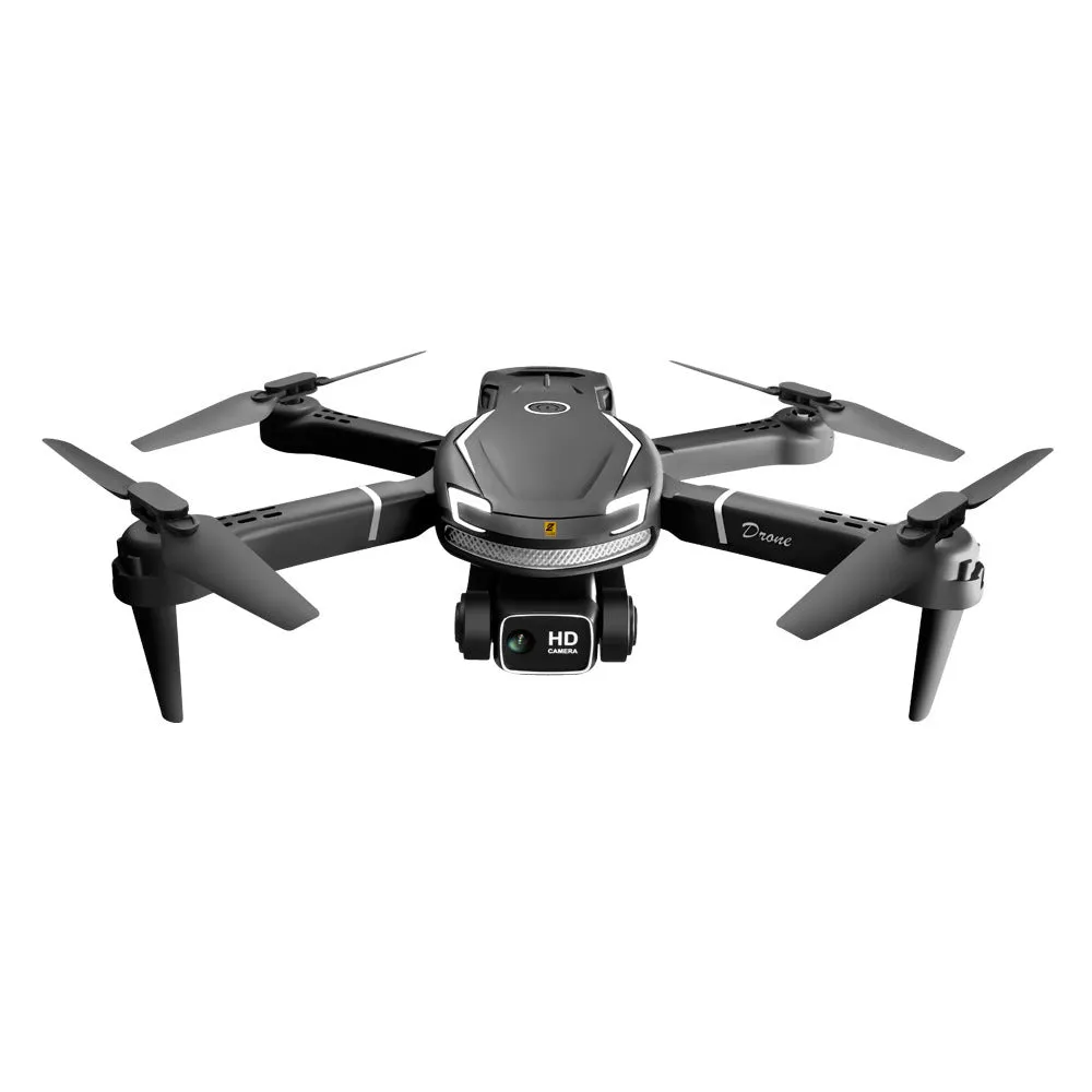 V88 UAV drone with 4K dual camera in black, folded size 13x8x6cm and unfolded 30x25x6cm