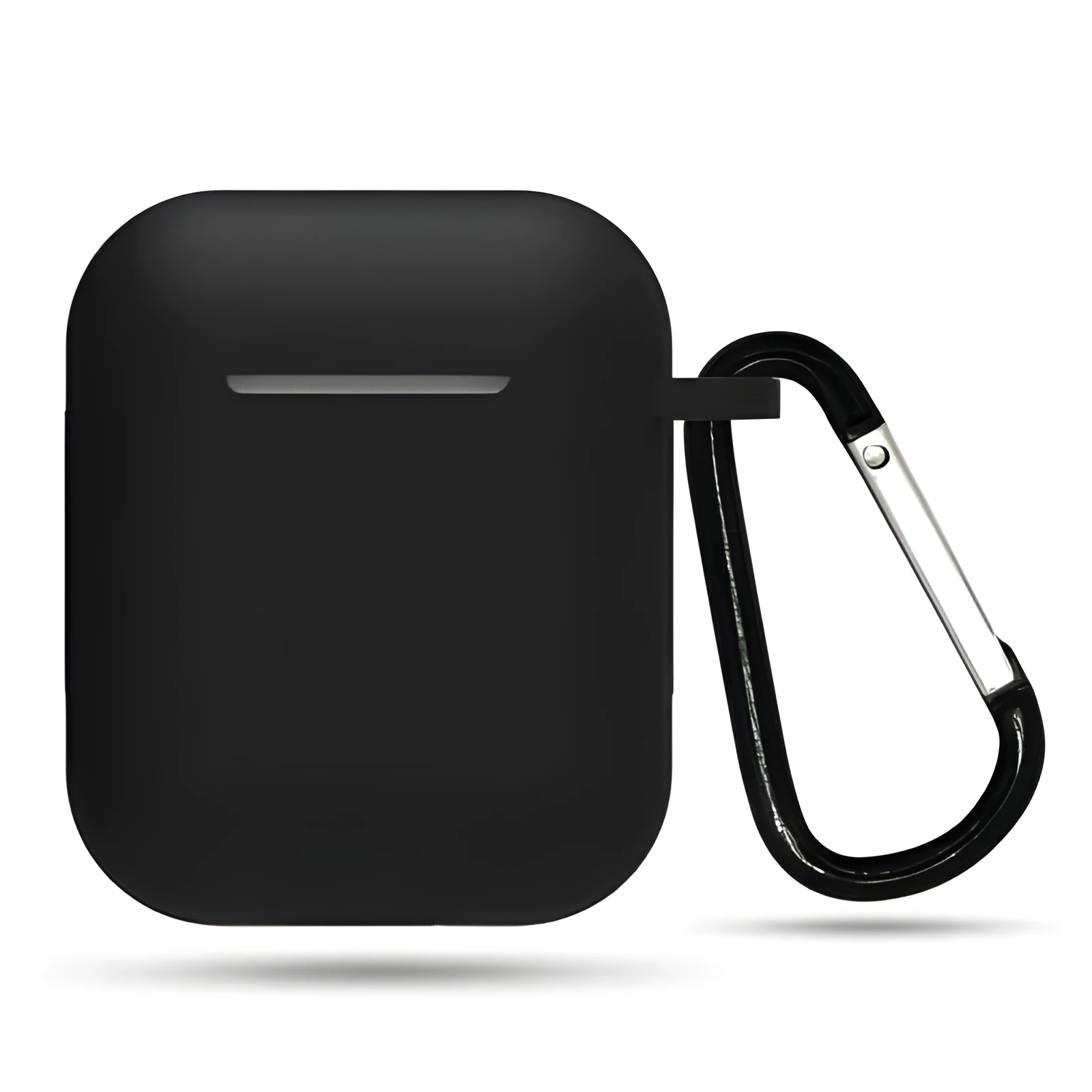 Black silicone protective case for Bluetooth headset compatible with Apple watches and AirPods