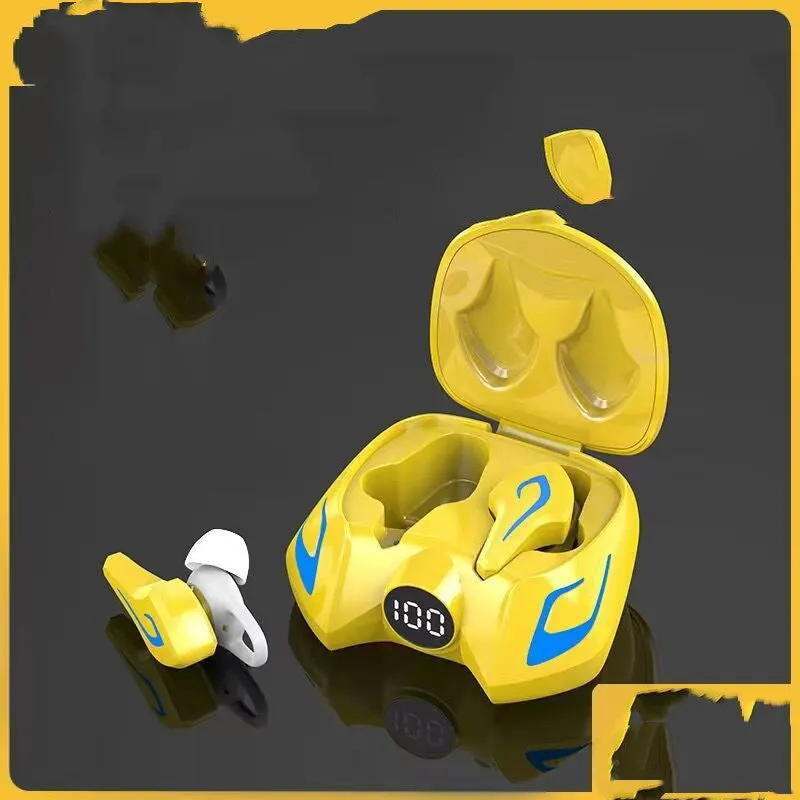 Colourful wireless Bluetooth 5.0 gaming earphones with earplug design for mobile phones.