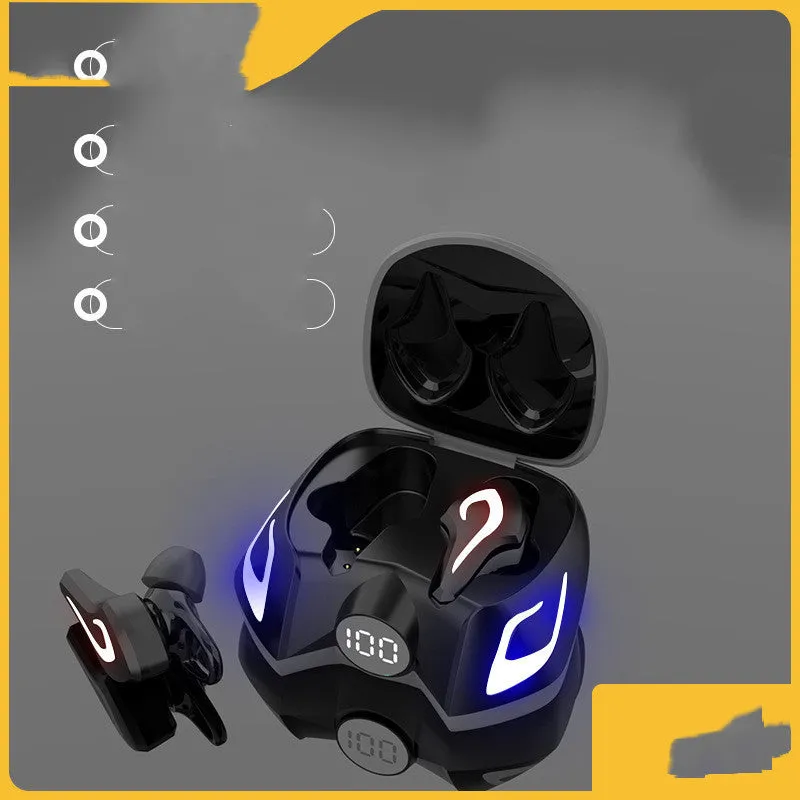 Colourful wireless Bluetooth 5.0 gaming earphones with earplug design for mobile phones.
