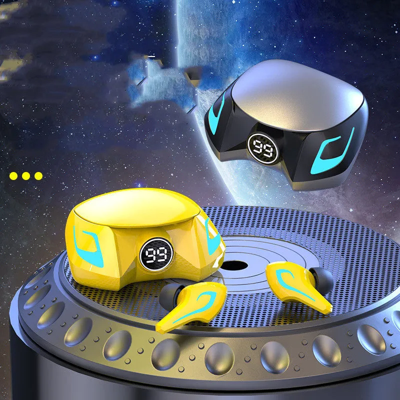 Colourful wireless Bluetooth 5.0 gaming earphones with earplug design for mobile phones.