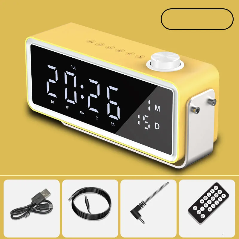 K5 smart alarm clock speaker in black with Bluetooth 5.0 dual speakers and clock display