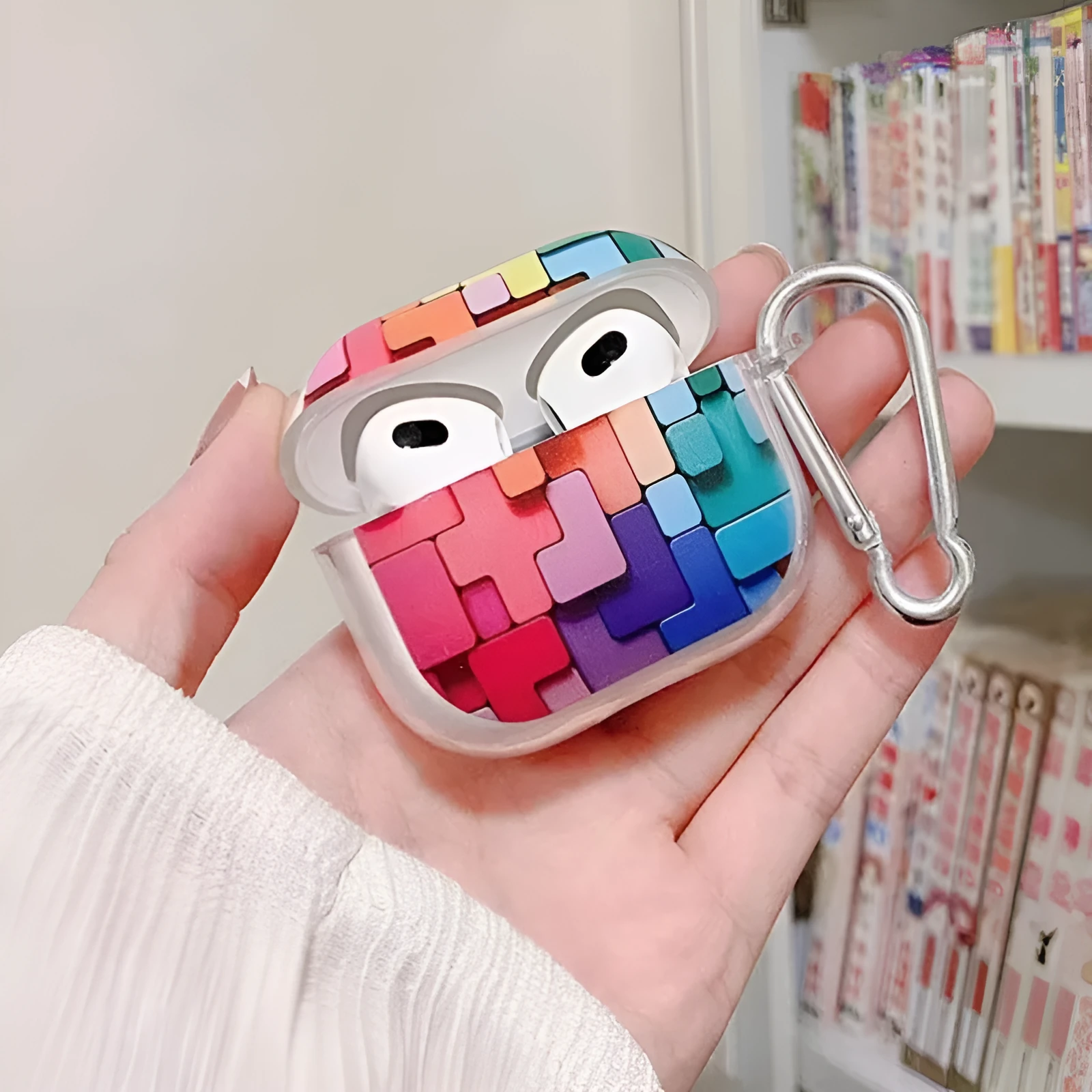 Personalized TPU soft shell earphone case for AirPods with graffiti smiley face design
