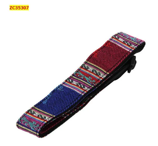 Ibiza Geometric Camera Strap with geometric pattern, adjustable length, available in multiple colours.