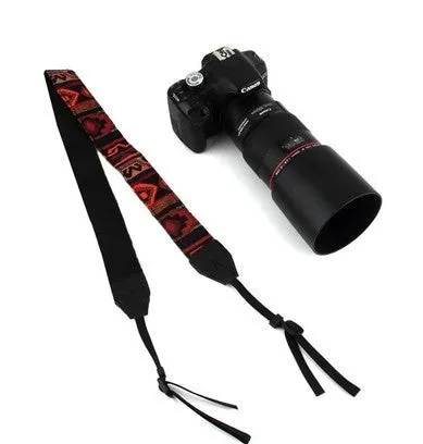 Ibiza Geometric Camera Strap with geometric pattern, adjustable length, available in multiple colours.