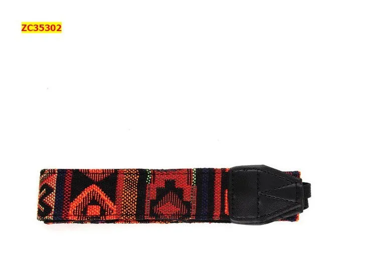 Ibiza Geometric Camera Strap with geometric pattern, adjustable length, available in multiple colours.