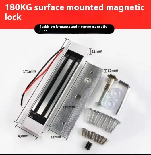 Single door magnetic lock for access control system with 180GK holding force