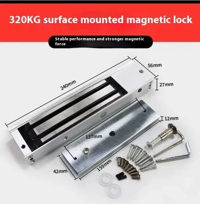 Single door magnetic lock for access control system with 180GK holding force