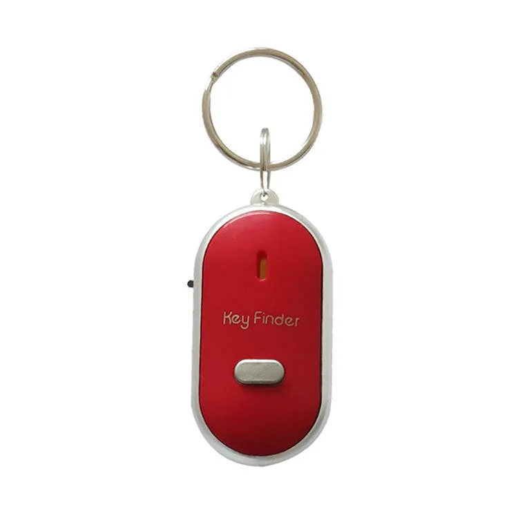 Oval plastic voice control key finder anti-lost device in red, blue, white, black and orange colours