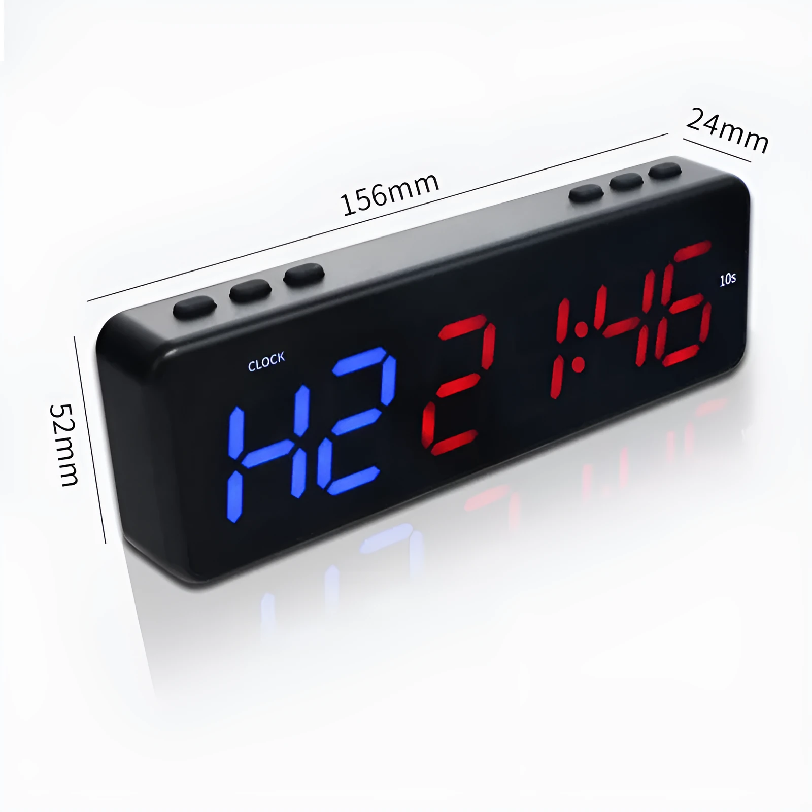Fitness exercise timer with magnetic suction mount and 1-inch plastic display showing seconds