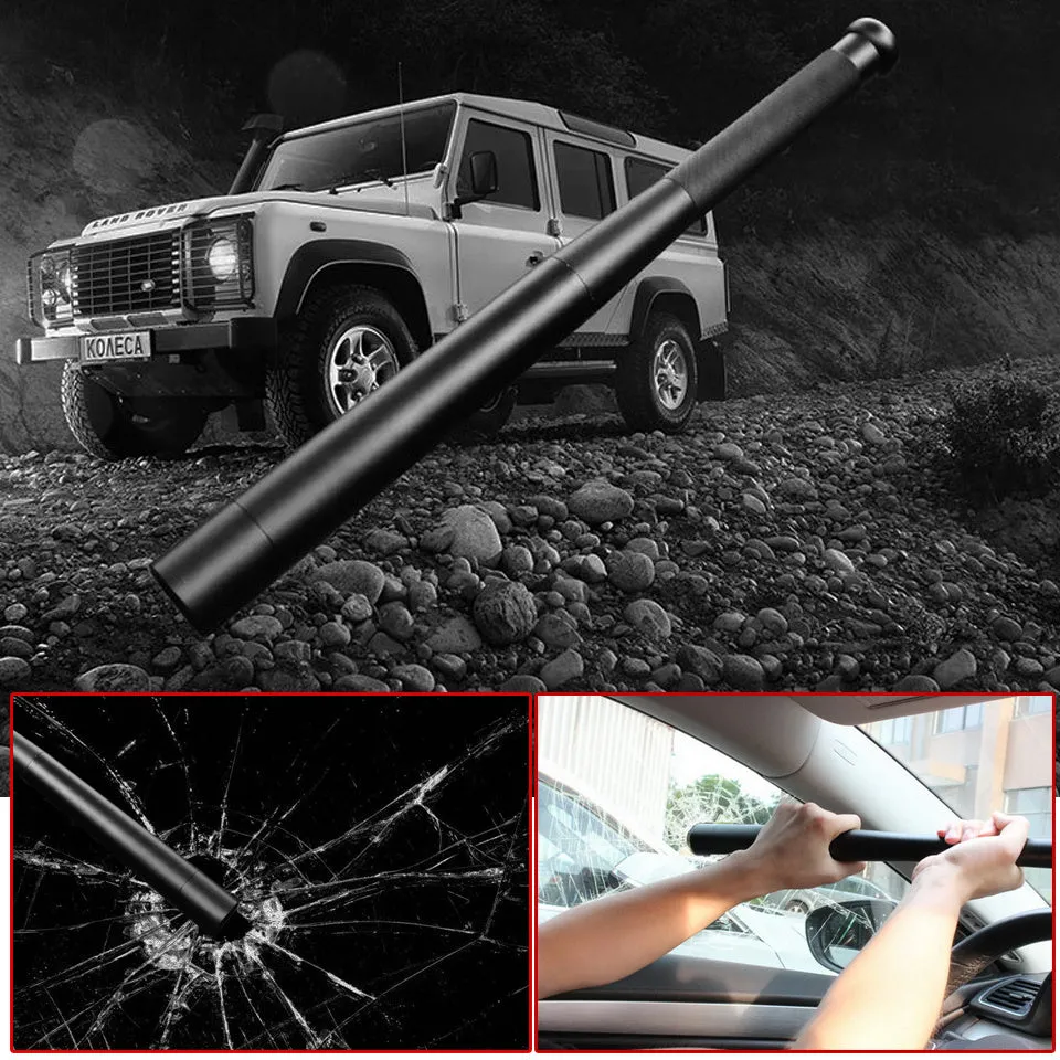 Black torch flashlight with glass lens, Cree XM-L T6 LED, built-in 18650 rechargeable battery and powerbank