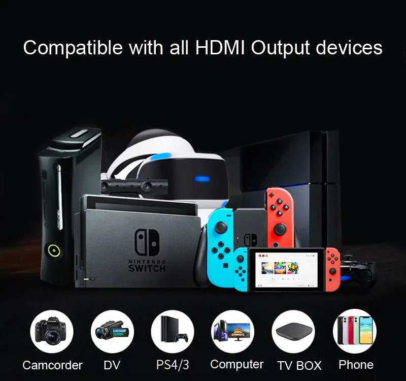 USB 3.0 HD video capture card with HDMI and USB connectors, black, 63.8x28x12.8mm