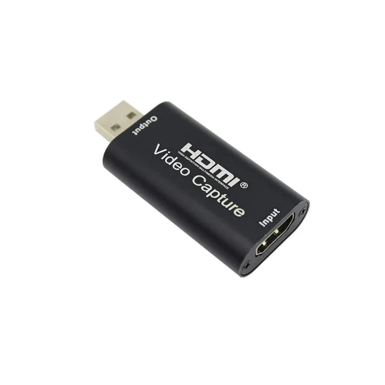 USB 3.0 HD video capture card with HDMI and USB connectors, black, 63.8x28x12.8mm