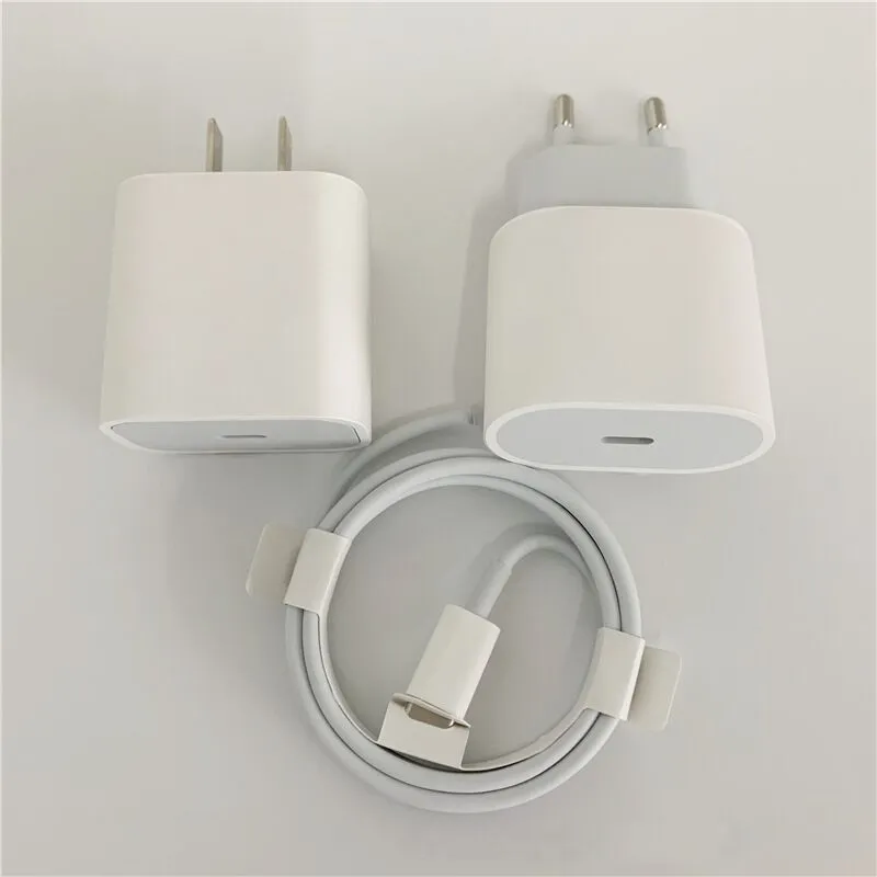 PD20W white USB-C fast charging head with EU plug for iPhone quick charge