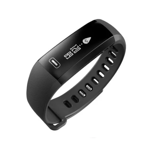 M2 smart bracelet with OLED display silicone band black colour showing health monitoring functions