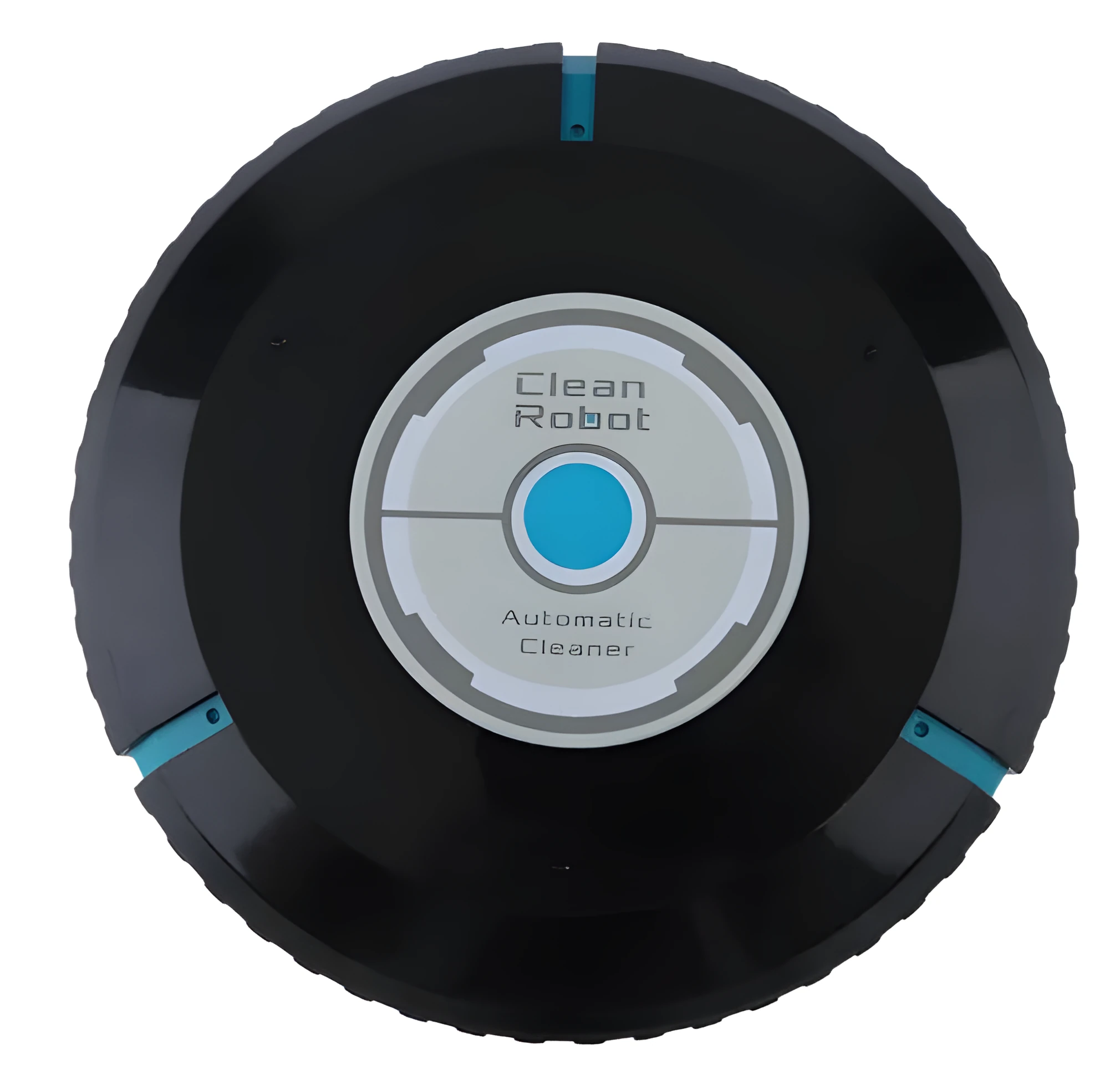 Round auto cleaner robot in black with microfiber pad, 22.5cm size, for floor sweeping