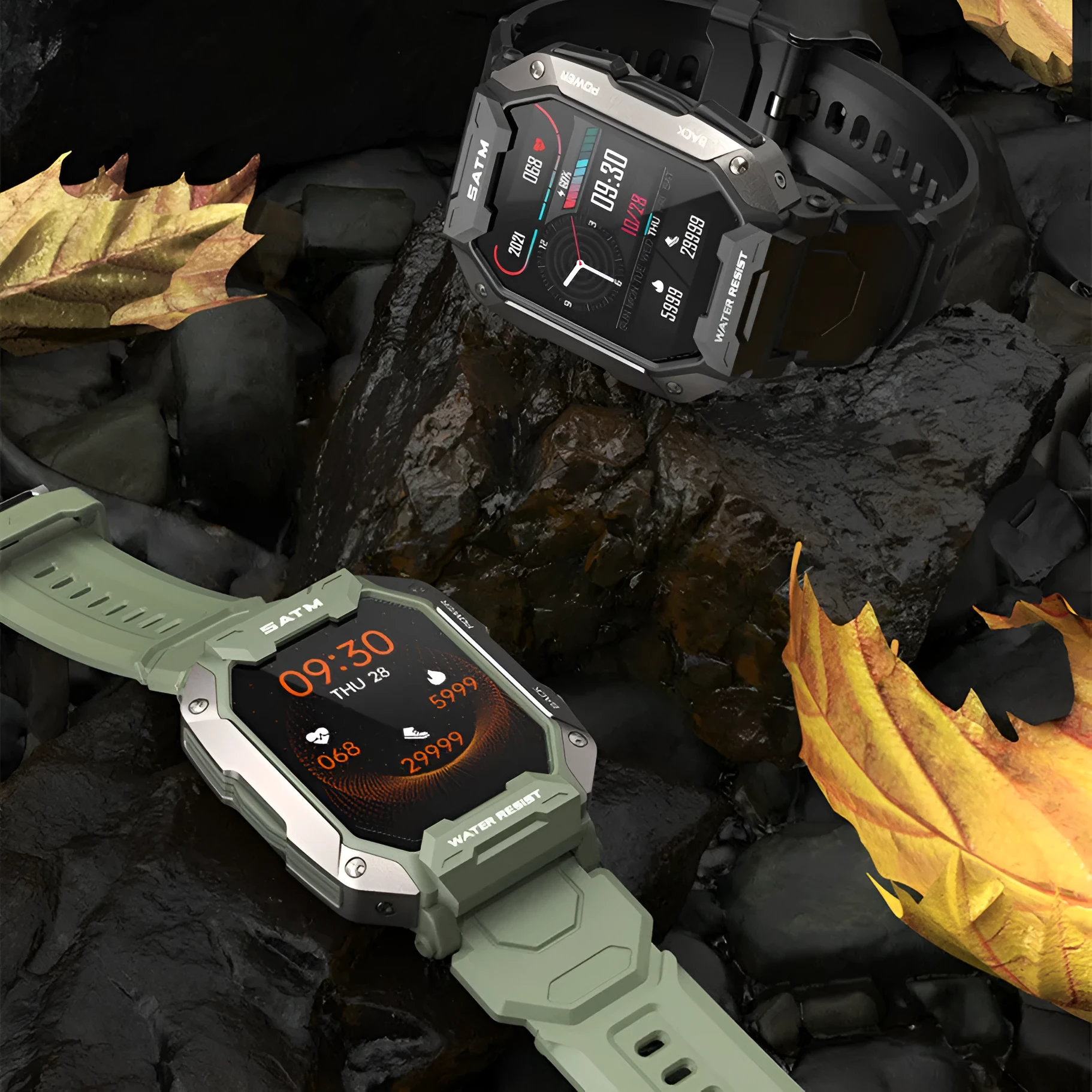 Multi-scene sports watch with 1.71-inch HD screen, silicone band, and 5ATM waterproof rating