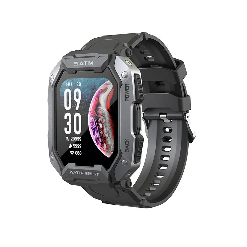 Multi-scene sports watch with 1.71-inch HD screen, silicone band, and 5ATM waterproof rating