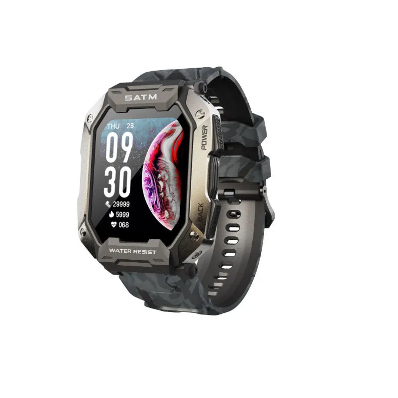 Multi-scene sports watch with 1.71-inch HD screen, silicone band, and 5ATM waterproof rating