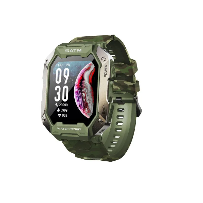 Multi-scene sports watch with 1.71-inch HD screen, silicone band, and 5ATM waterproof rating
