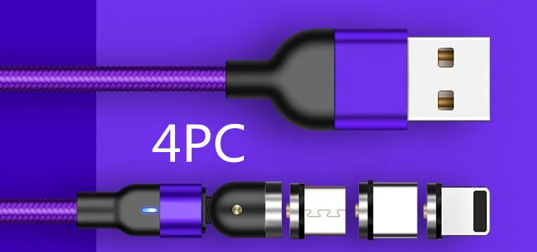 Rotating magnetic cable in black, 1m length, with USB-A to magnetic tip